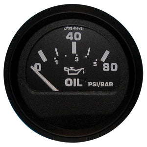 Faria Euro Black 2" Oil Pressure Gauge (80 PSI) - TRAPSKI