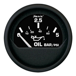 Faria Euro Black 2" Oil Pressure Gauge - Metric (5 Bar) - TRAPSKI