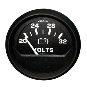 Faria Euro Black 2" Voltmeter (20-32 V) - TRAPSKI