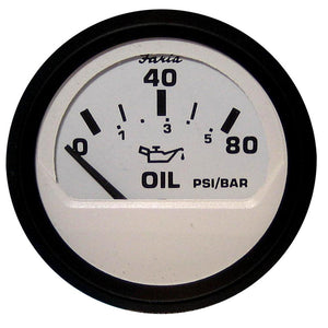 Faria Euro White 2" Oil Pressure Gauge (80 PSI) - TRAPSKI