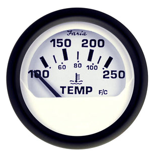 Faria Euro White 2" Water Temperature Gauge (100-250 DegreeF) - TRAPSKI