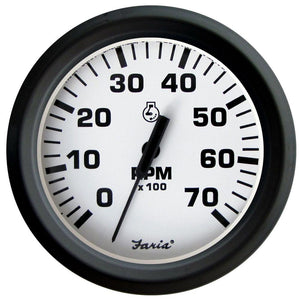 Faria Euro White 4" Tachometer 7000 RPM (Gas) (Outboards) - TRAPSKI