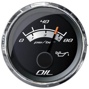 Faria Platinum 2" Oil Pressure Gauge - 80 PSI - TRAPSKI