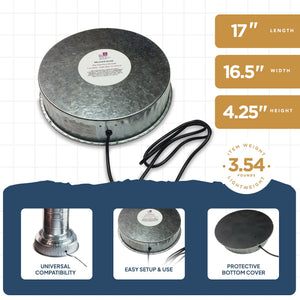 Farm Innovators 125W Heated Base for Metal Poultry Founts, 4 Pack, Metallic