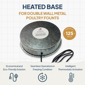 Farm Innovators 125W Heated Base for Metal Poultry Founts, 4 Pack, Metallic