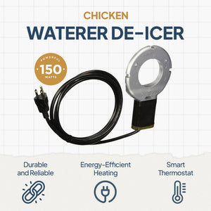 Farm Innovators Chicken Waterer Poultry Fountains De-Icer, Silver/Black (4 Pack)