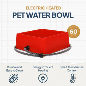 Farm Innovators 1.25 Gallon 60W Electric Heated Pet Water Bowl, Red (2 Pack)