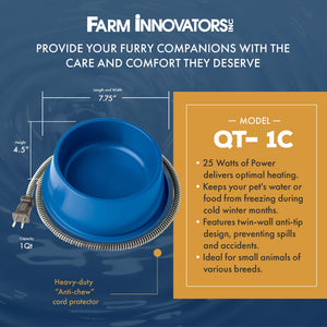Farm Innovators Heated Pet Bowl with Anti Chew Cord for All Breed Sizes, 2 Pack - TRAPSKI