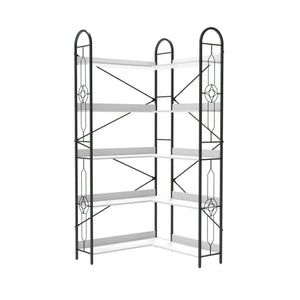 Industrial Style Corner Bookshelf With Thickened Iron Frame