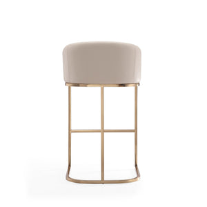 Mid-Century Modern Stool With Steel Base