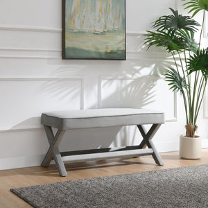Comfort Double Bench Upholstered With X Crossed Legs