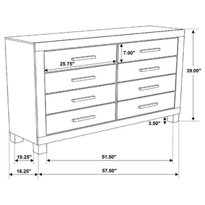Bren - 8 Drawer Dresser With Pull Handles - Rustic