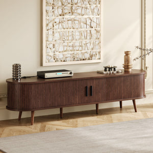 TV Stand For 70" TV With Tambour Doors And Built-In Power Outlet