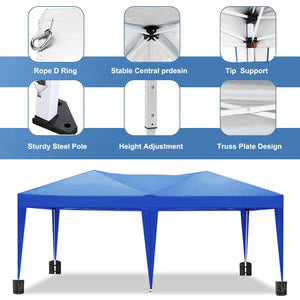 10'x20' EZ Pop Up Canopy Outdoor Portable Party Folding Tent with 6 Removable Sidewalls