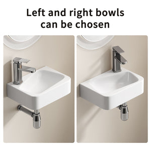 Wall Mounted Bathroom Sink With Faucet And Drain