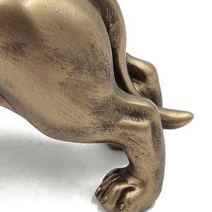 11.4x3.3x6.6' Lifelike Dachshund Figurine with Copper Finish