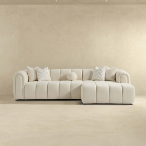 Beatrice - Modern Tufted Right Sectional Sofa - Ivory