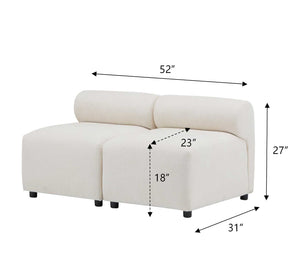 Evelyn 2-Piece Modular Couch Sectional Sofa for Living Rooms