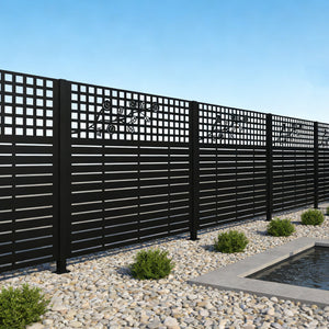 W48" x H47.3" Metal Privacy Screen with Rose Design