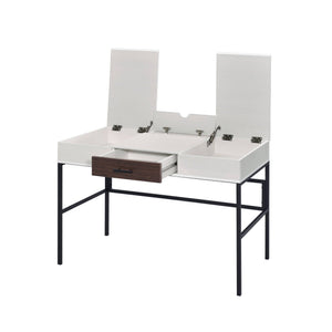 Verster - Writing Desk With USB - Black / Natural