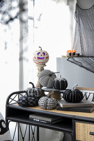 Plaid Pumpkin Decor, For Holiday Halloween Decoration