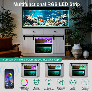 75 Gallon Fish Tank Stand with LED Light & Power Outlets