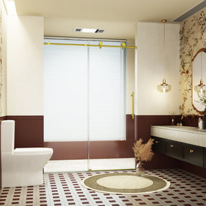 Frameless Single Sliding Soft Close Shower Doors, 5/16" Sgcc Tempered Glass