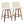 Toriano - Mid-Century Modern Counter Stool, Square Footrest (Set of 2) - Walnut / Cream