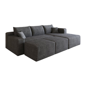95" Cloud Sectional Sofa with 2 Ottomans