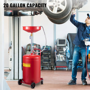 Waste Oil Drain Tank 20 Gallon Portable Oil Drain Air Operated Drainer