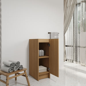 Slim Freestanding Bathroom Storage Cabinet - Light Oak