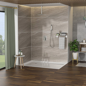 Dual Shower Head 16" Ceiling Mount Square Shower System With Rough In Valve