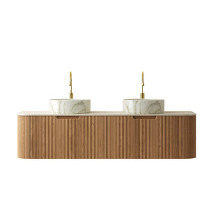 DINA 60" Bathroom Vanity with Ceramic Basins and Sintered Stone Top