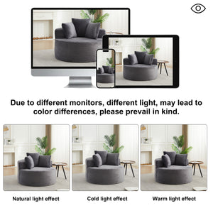 43-inch Round Corduroy Single Sofa