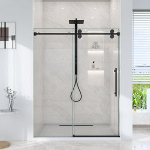 56-60"W x 72"H Frameless Single Sliding Shower Door