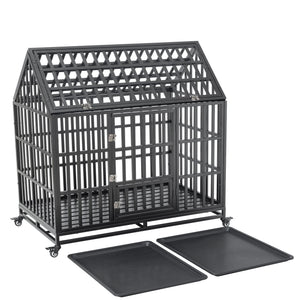 Heavy Duty Dog Crate Lockable Wheels