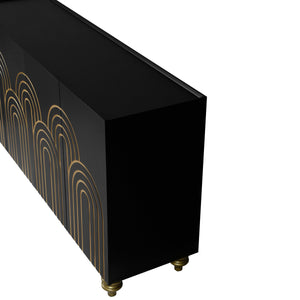 Modern Fluted Sideboard Buffet with Storage