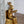 3.9x2.8x6.9' Sitting Rabbit Bookends With Antique Gold Finish