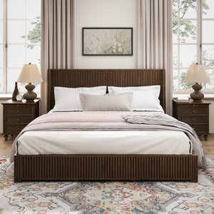Platform Bed Frame With Headboard, Floor Standing Design