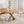 Retractable Square Dining Table, Seating 4 - 6 People, Cross Base With Stainless Steel Tubing, Expandable - Natural