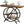 4 Tier Entryway Console Table With Geometric Circle Frame & Storage Shelves - Rustic Brown