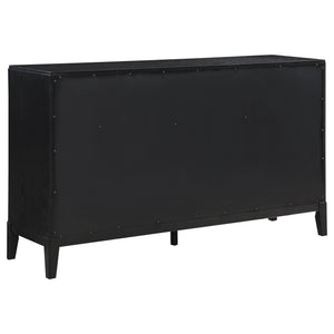 California King 5 Piece Bedroom Set With Fluted Detailing - Black