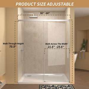 Frameless Single Sliding Shower Door With Handle