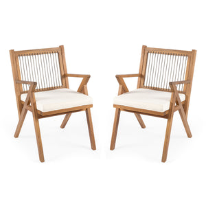Patio Dining Chair with Cushion (Set of 2)