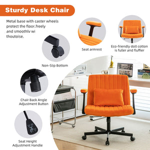 Criss Cross Armrest Office Chair With Wheels