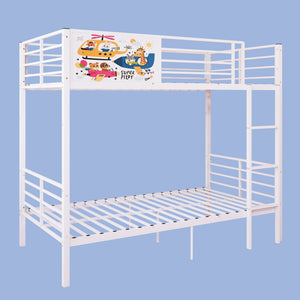 Bunk Bed, Convertible To 2 Separate Twin Size Beds With Full Length Guardrail & Ladder, No Box Spring Needed - White