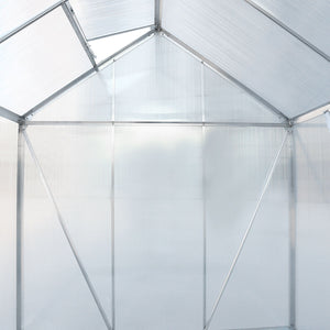 Polycarbonate house, Heavy Duty Outdoor Aluminum Walk-In House Kit With Rain Gutter, Vent And Door For Backyard Garden
