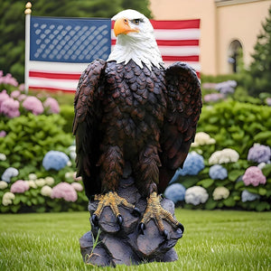 13" H x 24.4" L Large Standing Bald Eagle Garden Statue