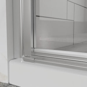 Bifold Frameless Shower Door With Tempered Clear Glass