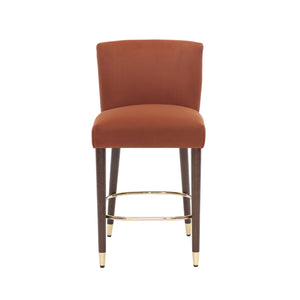 27-Inch Modern Counter Stool with Fabric Seat and Footrest